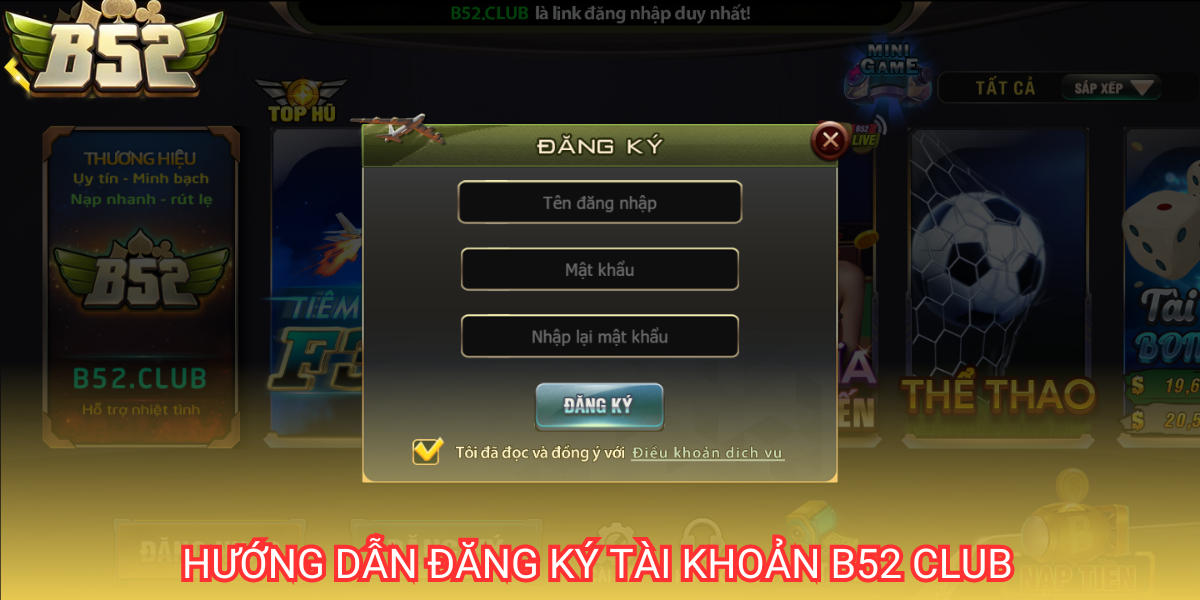 Các bước chi tiết để tạo tài khoản tại cổng game